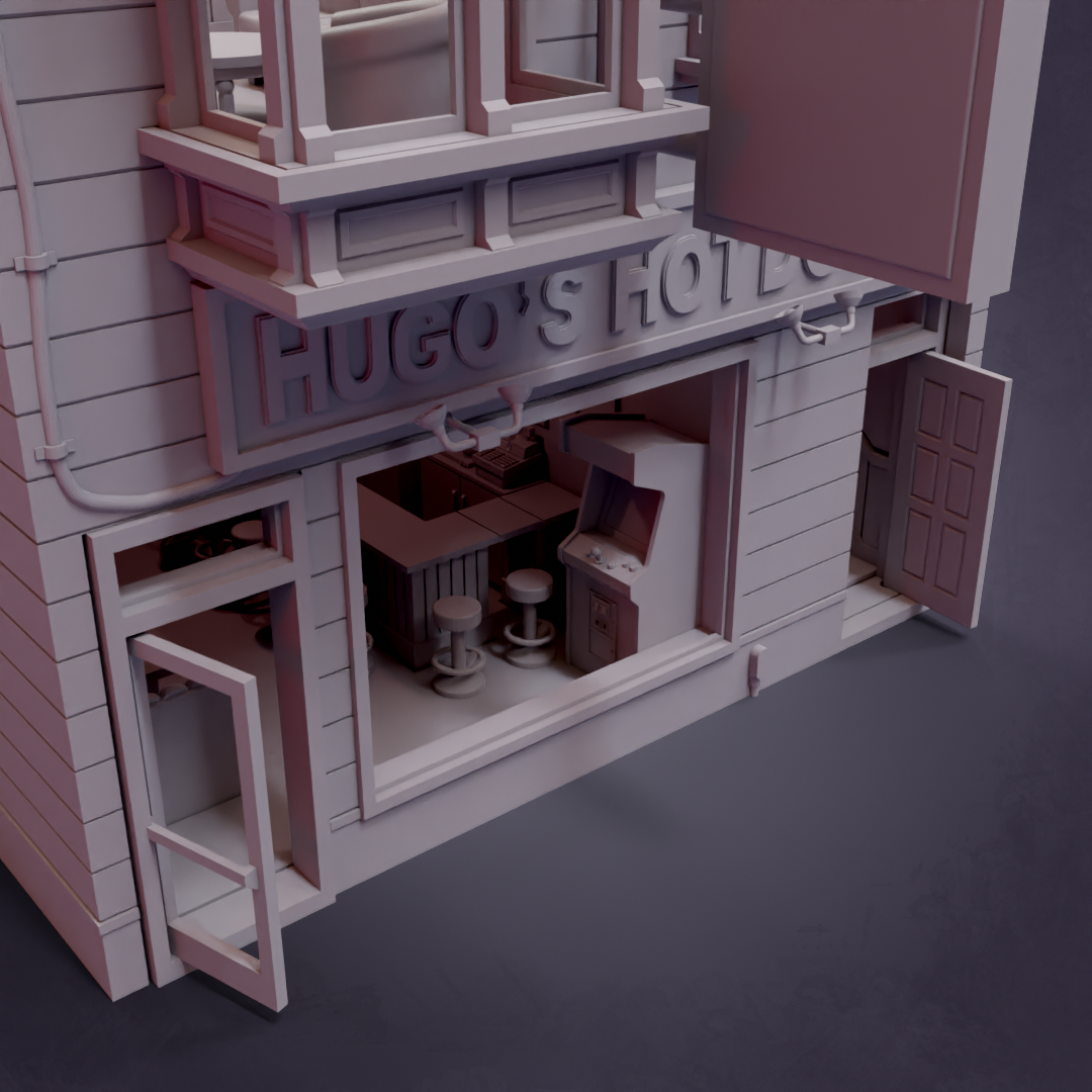 Hugo's Hot Dogs - Deluxe Detailed Interior